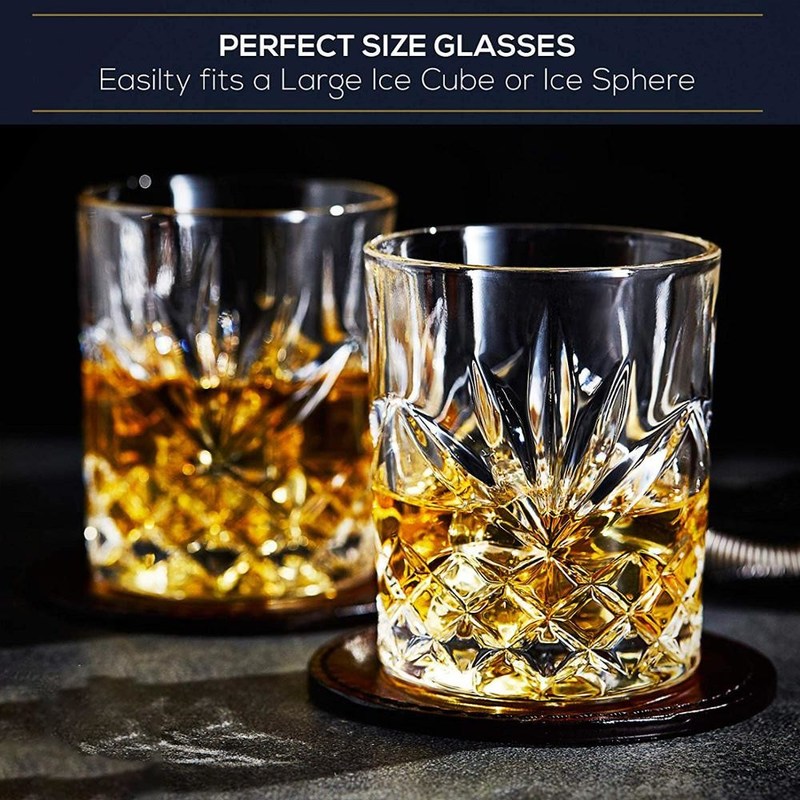 chất lượng Old Fashioned Lead Free Embossed 10 Oz Whiskey Glasses , Whiskey Tasting Glasses nhà máy sản xuất