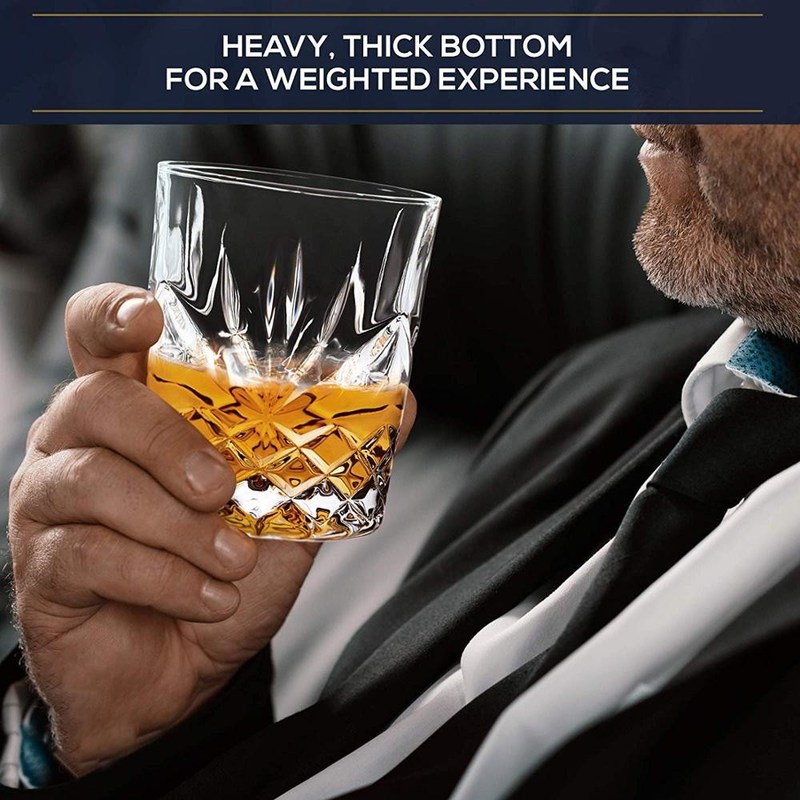 chất lượng Old Fashioned Lead Free Embossed 10 Oz Whiskey Glasses , Whiskey Tasting Glasses nhà máy sản xuất