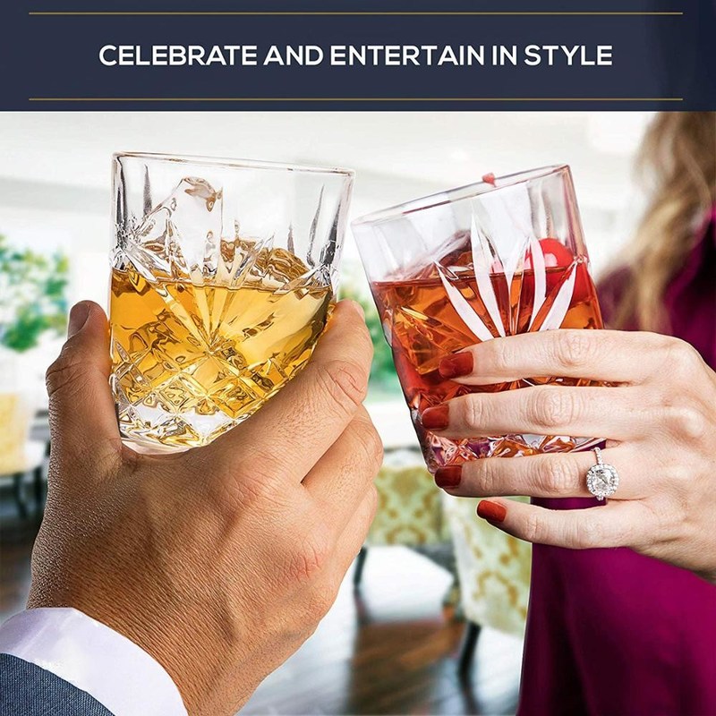 chất lượng Old Fashioned Lead Free Embossed 10 Oz Whiskey Glasses , Whiskey Tasting Glasses nhà máy sản xuất