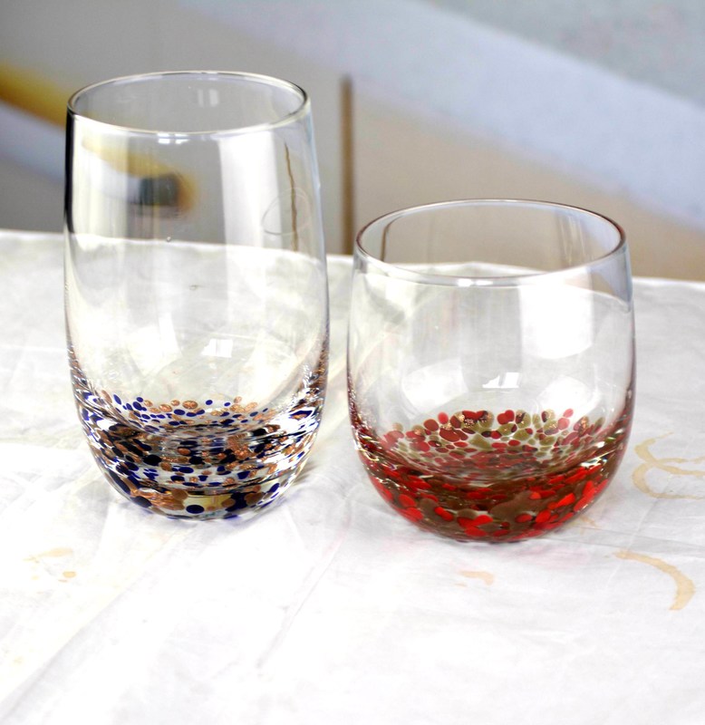 chất lượng Gold Stone Bottom Glass SGS 300ml Handmade Whiskey Glass nhà máy sản xuất