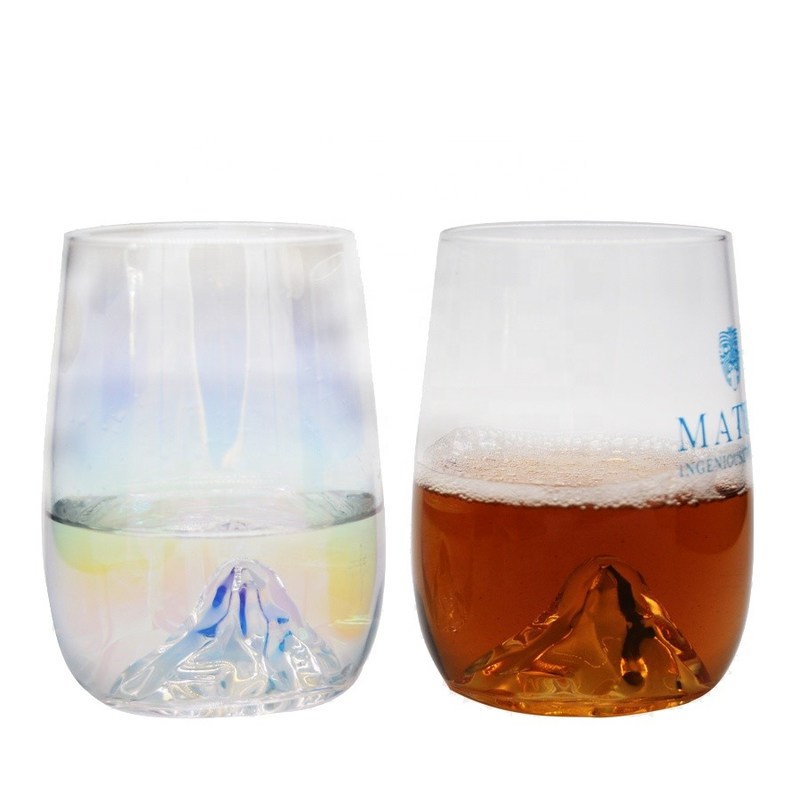 chất lượng 14 Oz Whiskey Glasses With Creative Ice Montain Bottom nhà máy sản xuất