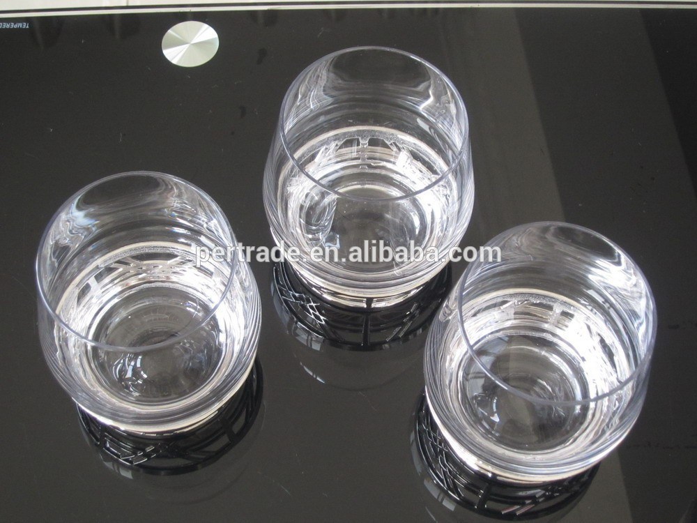 chất lượng Retro Style Metal Base Rock Glass Handmade Whiskey Glass , Crystal Whisky Glasses nhà máy sản xuất