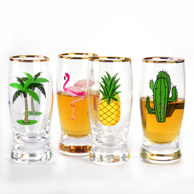 chất lượng Color Decal Printed Unique Shot Glasses nhà máy sản xuất