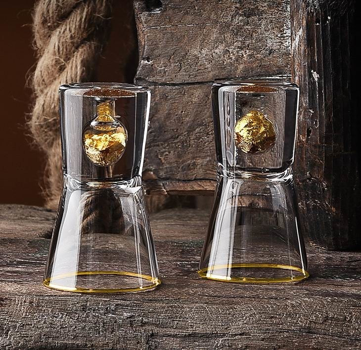 chất lượng Gold Foil Bottom Shot Glass Set nhà máy sản xuất
