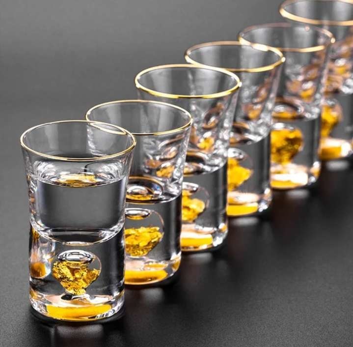 chất lượng Gold Foil Bottom Shot Glass Set nhà máy sản xuất