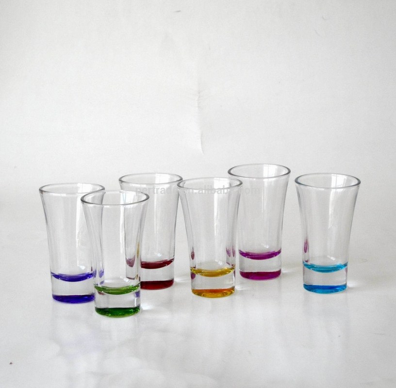 chất lượng Handpainted Rainbowl Bottom Crystal Shot Glasses For Pub nhà máy sản xuất