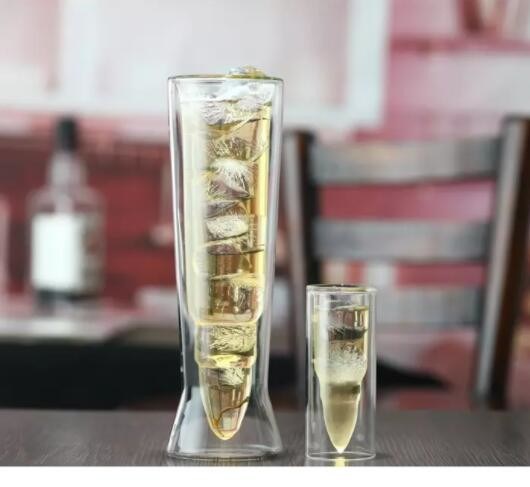 chất lượng Bullet Shaped Double Wall 45ml Unique Shot Glasses nhà máy sản xuất