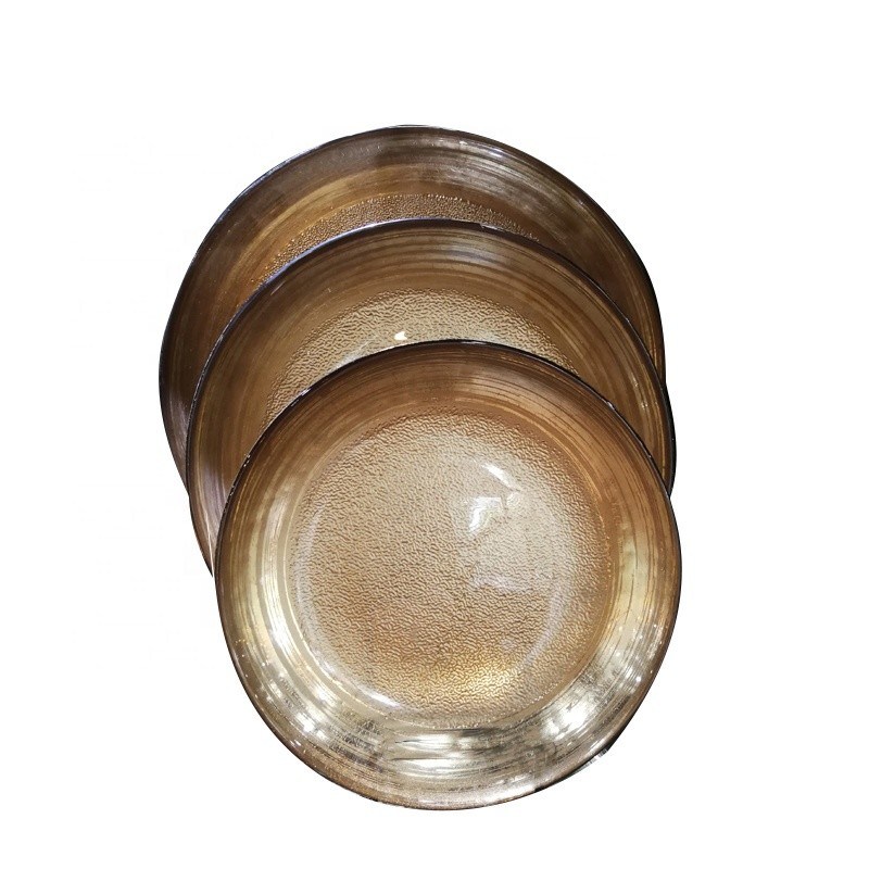 chất lượng Golden Color Dessert Glass Charger Plates , Decorative Charger Plates For Wedding nhà máy sản xuất