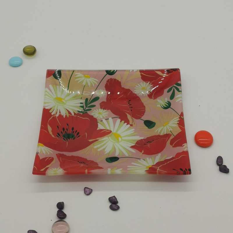 chất lượng Customize Color Ins Cactus Square Glass Dinner Plates nhà máy sản xuất