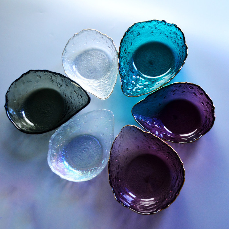 chất lượng Irregular shaped Colored Creative Glass Charger Plates nhà máy sản xuất