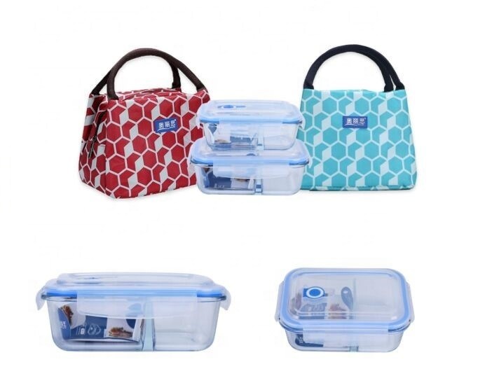 chất lượng Borosilicate Pressed Glass Lunch Boxes With Locking Lids nhà máy sản xuất