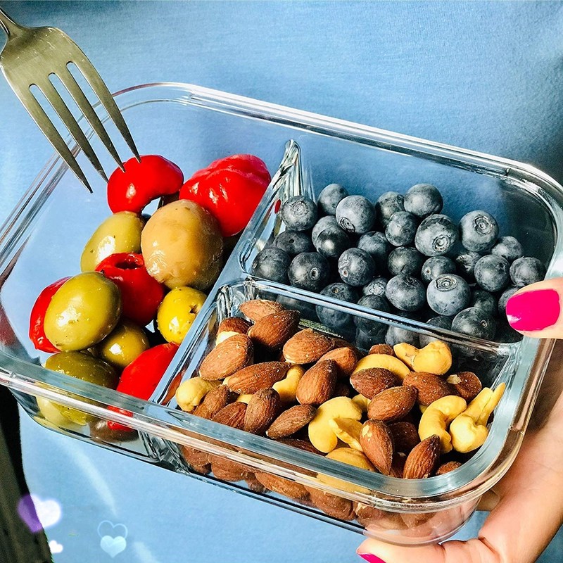 chất lượng 3 Compartment Heat Resistant Borosilicate Glass Charger Plates nhà máy sản xuất