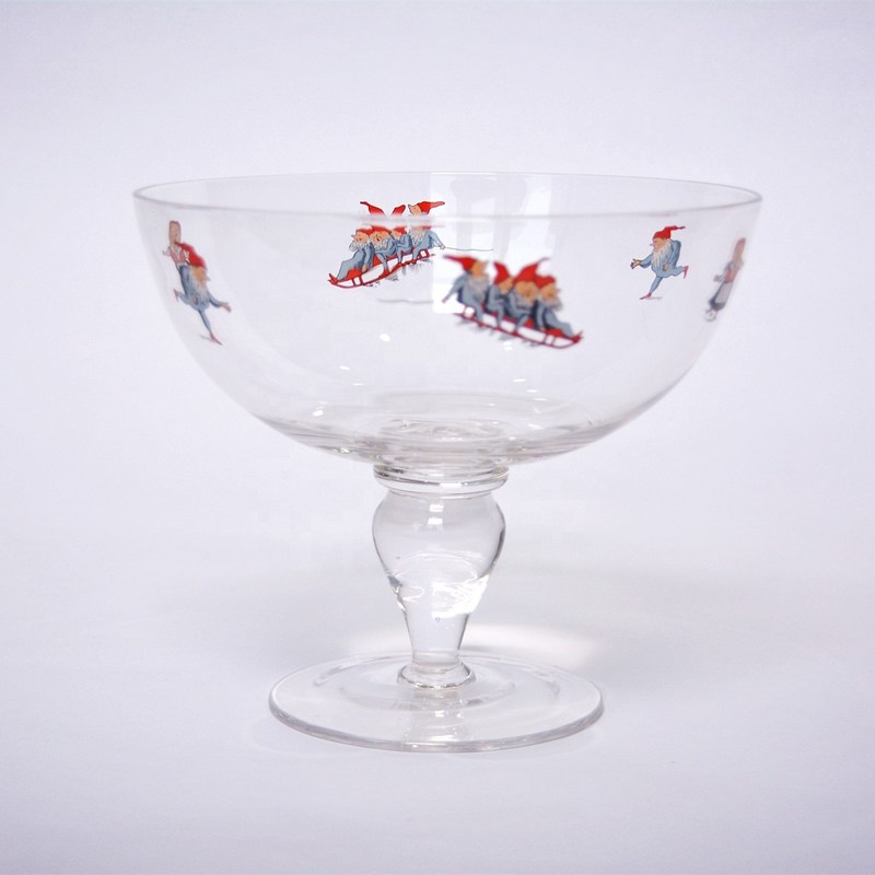 chất lượng Large Diameter Crystal Glass Fruit Bowl , Crystal Salad Serving Bowl With Stand nhà máy sản xuất