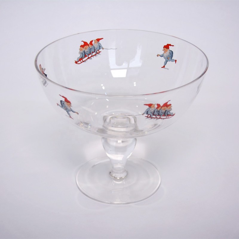 chất lượng Large Diameter Crystal Glass Fruit Bowl , Crystal Salad Serving Bowl With Stand nhà máy sản xuất