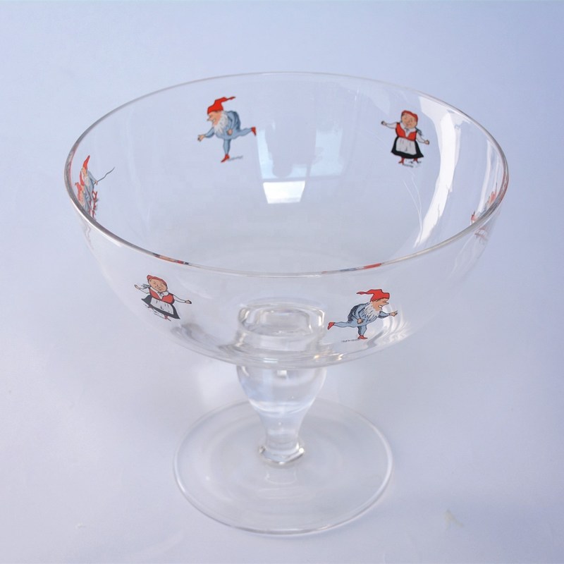 chất lượng Large Diameter Crystal Glass Fruit Bowl , Crystal Salad Serving Bowl With Stand nhà máy sản xuất
