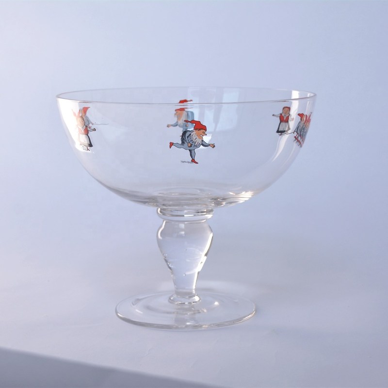 chất lượng Large Diameter Crystal Glass Fruit Bowl , Crystal Salad Serving Bowl With Stand nhà máy sản xuất