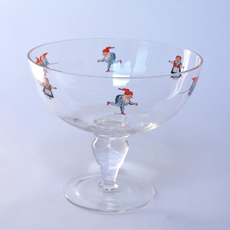 chất lượng Large Diameter Crystal Glass Fruit Bowl , Crystal Salad Serving Bowl With Stand nhà máy sản xuất