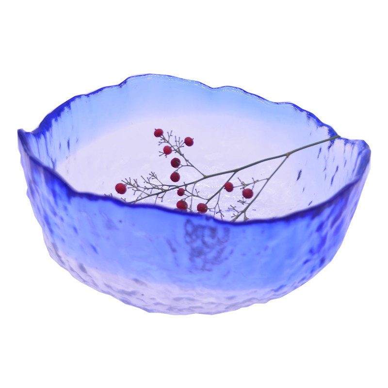 chất lượng Hammered Pattern Irregular Shape Crystal Salad Serving Bowl nhà máy sản xuất