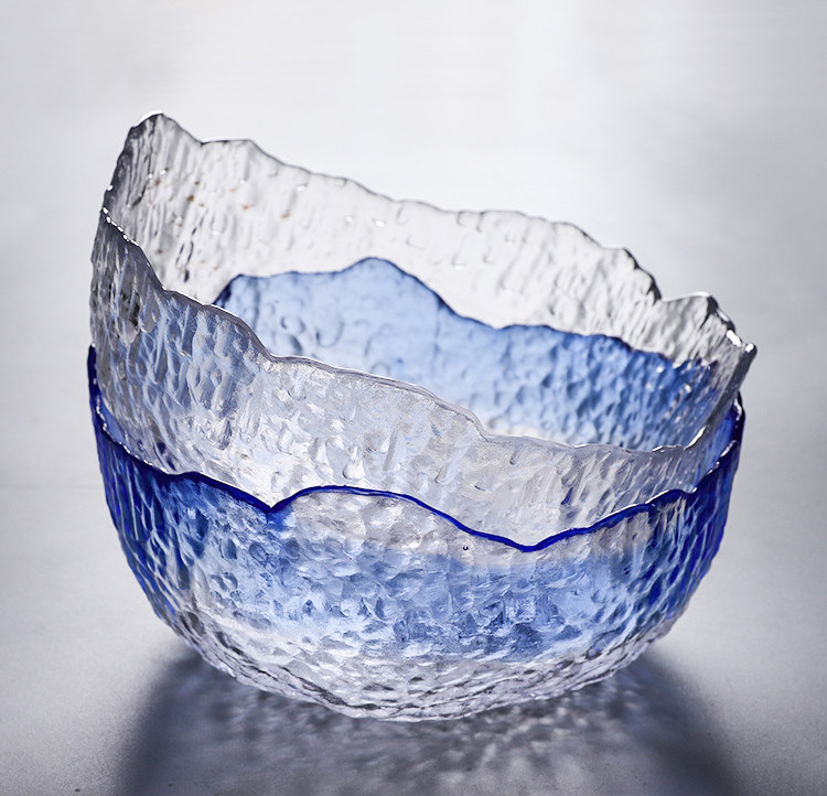 chất lượng Hammered Pattern Irregular Shape Crystal Salad Serving Bowl nhà máy sản xuất