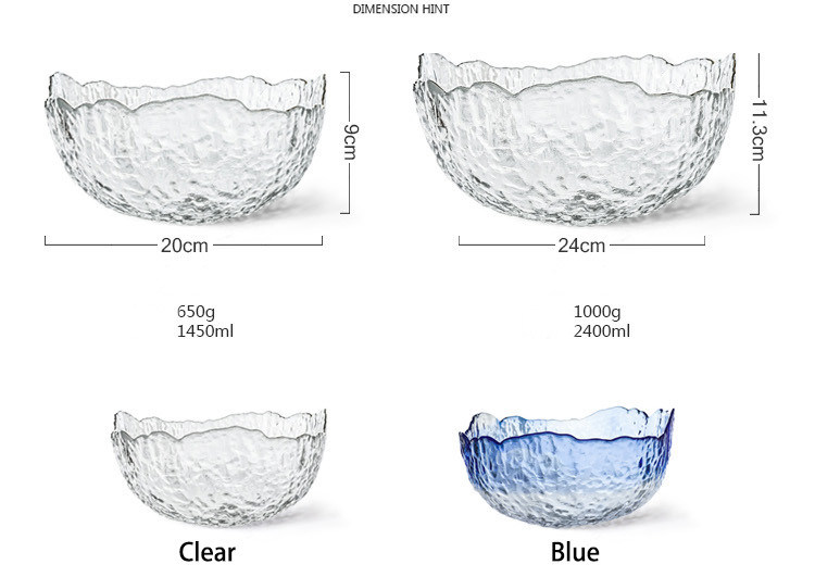 chất lượng Hammered Pattern Irregular Shape Crystal Salad Serving Bowl nhà máy sản xuất