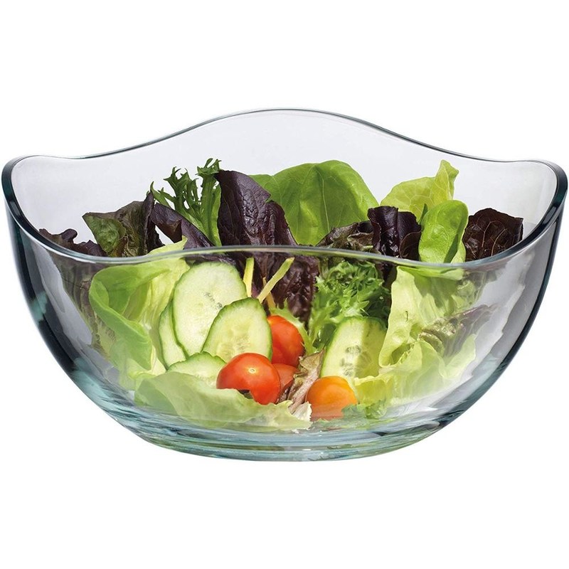 chất lượng Transparent Durable Wave Rim Glass Charger Plates , Fruit Salad Glass Bowl nhà máy sản xuất
