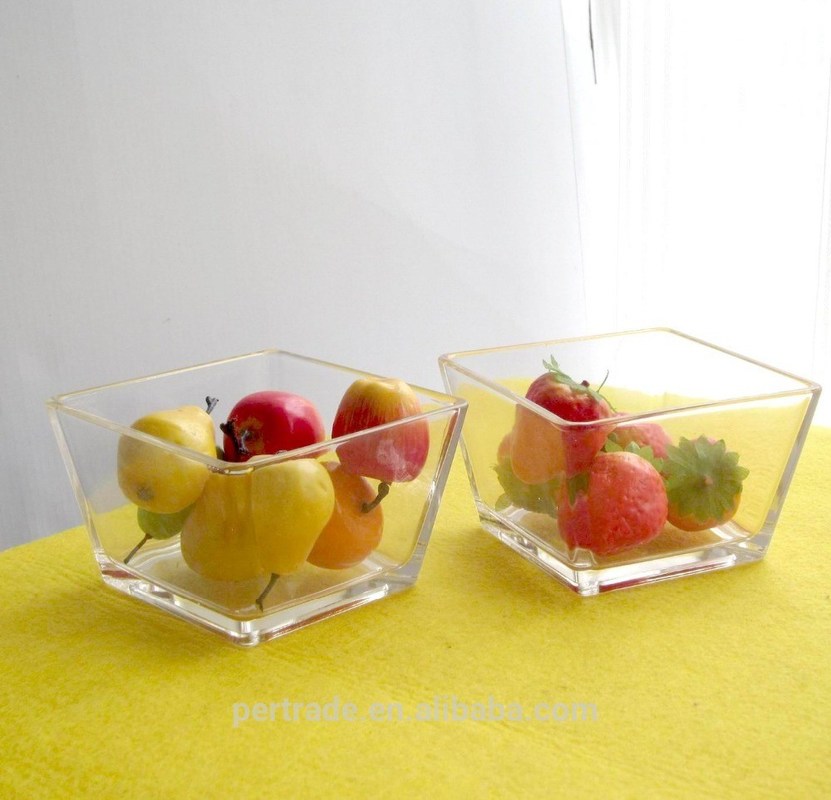 chất lượng Transparent Square Shaped Glass Salad Bowl , Crystal Salad Bowl For Home nhà máy sản xuất