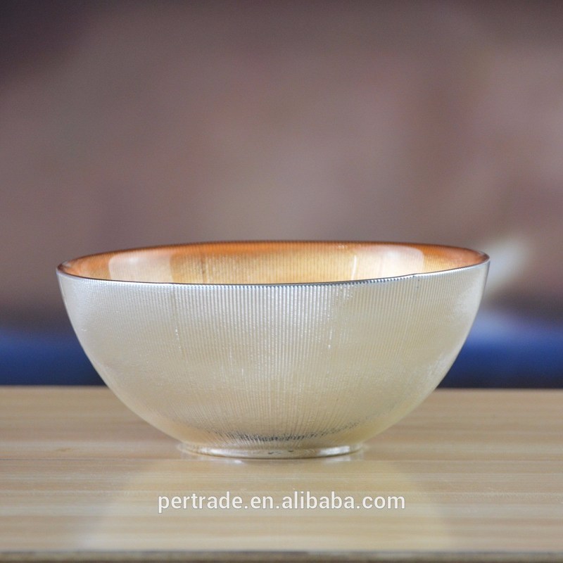 chất lượng Silver Gold Decorated Glass Charger Plates For Salad Bowl nhà máy sản xuất