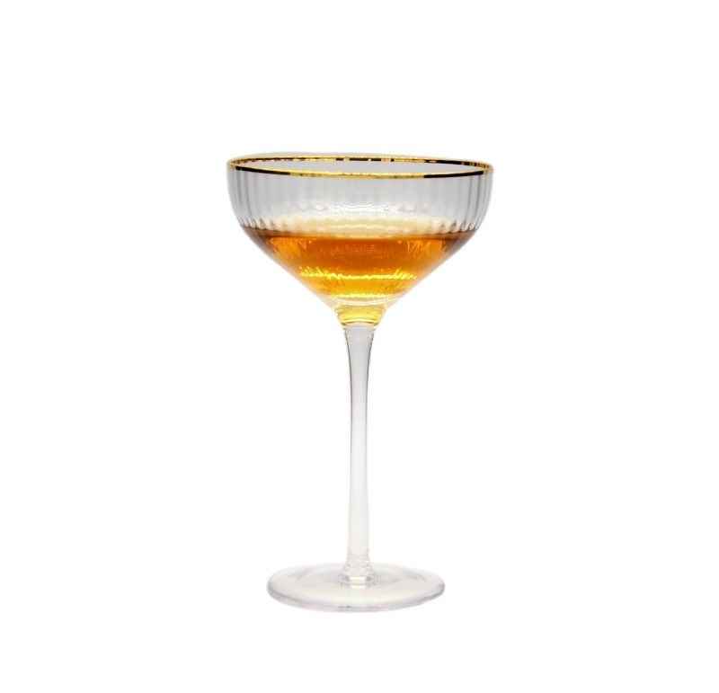 chất lượng Customize Gold Rim Optical Stripes Crystal Cocktail Glasses nhà máy sản xuất