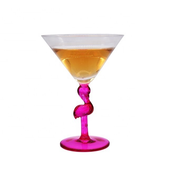 chất lượng Pink Color  Flamingo Shaped Stem Cocktail Crystal Glasses nhà máy sản xuất