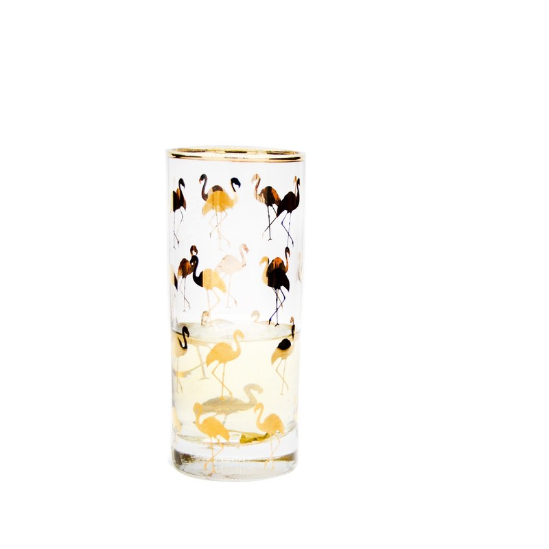 chất lượng Golden Flamingo Printed Crystal Highball Glasses For Restaurant nhà máy sản xuất