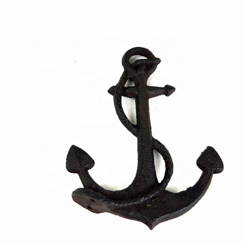 chất lượng Decorative Anchor Shape Black Iron Coat Hooks Cast Iron Crafts nhà máy sản xuất