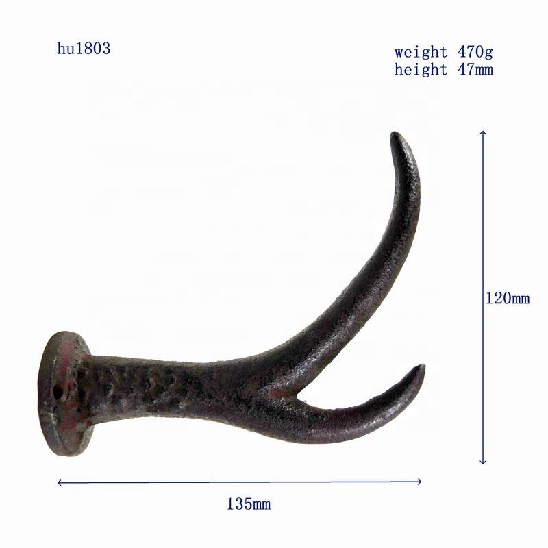 chất lượng Deer Antler Cast Iron Wall Hooks Cast Iron Crafts Rust nhà máy sản xuất