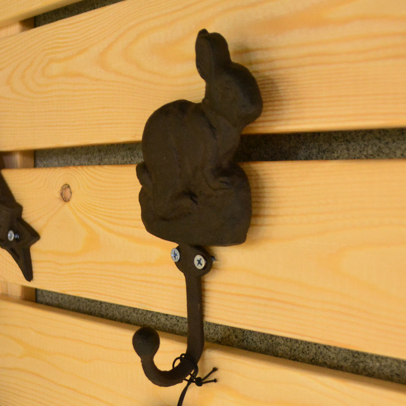 chất lượng Antique Cute Rabbit Cast Iron Hat Hooks Cast Iron Crafts nhà máy sản xuất