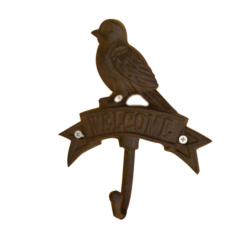 chất lượng Antique Wall Mount Bird shape Black Iron Coat Hooks nhà máy sản xuất