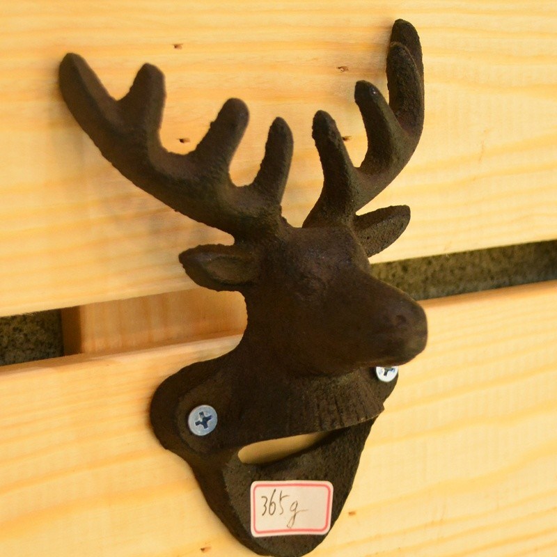 chất lượng Home Decor Deer Head Brown Rust Cast Iron Bottle Opener nhà máy sản xuất