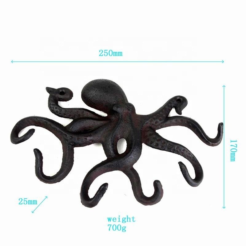 chất lượng Wall Mounted Creative Octopus Cast Iron Hat Hooks nhà máy sản xuất