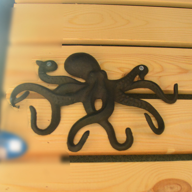 chất lượng Wall Mounted Creative Octopus Cast Iron Hat Hooks nhà máy sản xuất
