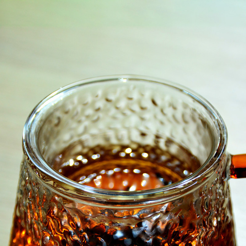 chất lượng Handmade Glass Tea Mug With Embossed pattern High Borosilicate GlassTea Cup Tumbler Drinking Glasses nhà máy sản xuất