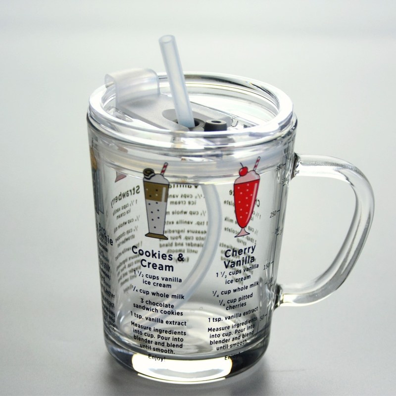 chất lượng Cartoon Crystal Drinking Glass With Lid And Silicate Straw nhà máy sản xuất