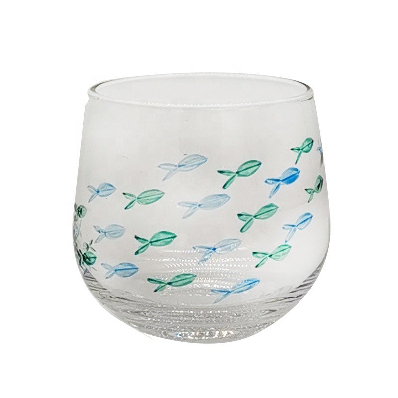 chất lượng Engraved Color Paint Short Tumbler Glass For Beverage nhà máy sản xuất