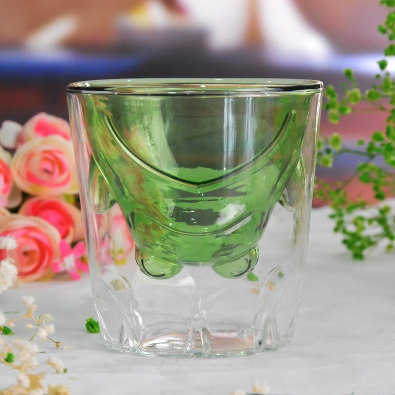 chất lượng Green Borosilicate Double Layer Colored Drinking Glasses nhà máy sản xuất