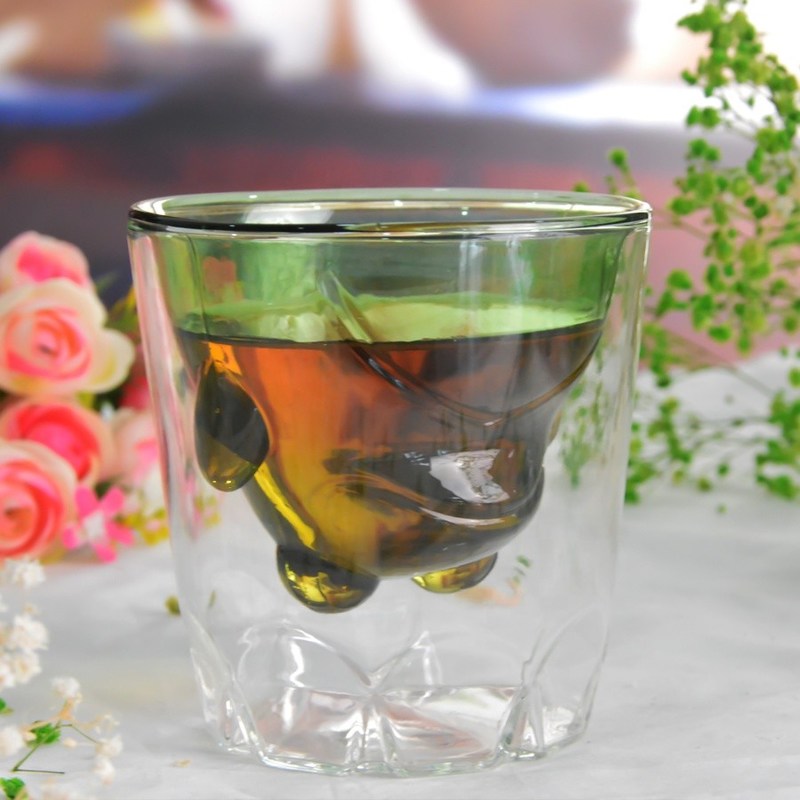 chất lượng Green Borosilicate Double Layer Colored Drinking Glasses nhà máy sản xuất