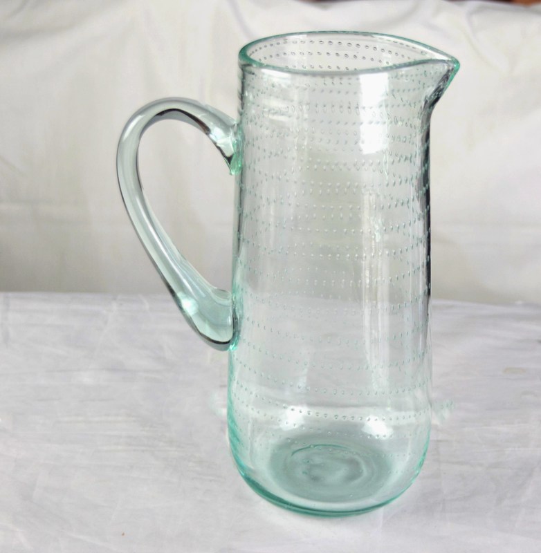 chất lượng Recycle Green Spiraling Bubbles  Glass Water Pitcher , Large Glass Pitcher nhà máy sản xuất