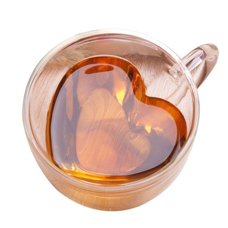 chất lượng Creative Lover Heart Shape Borosilicate Transparent Tea Cups nhà máy sản xuất