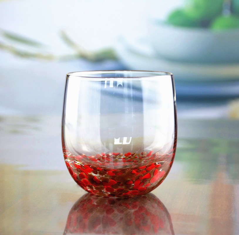 chất lượng Red Stars Bottomed Creative Macadam Tumbler Drinking Glasses nhà máy sản xuất