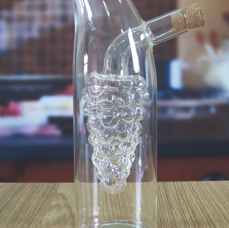 chất lượng Double Layer Grape Shape Glass Canister With Lid For Oil nhà máy sản xuất