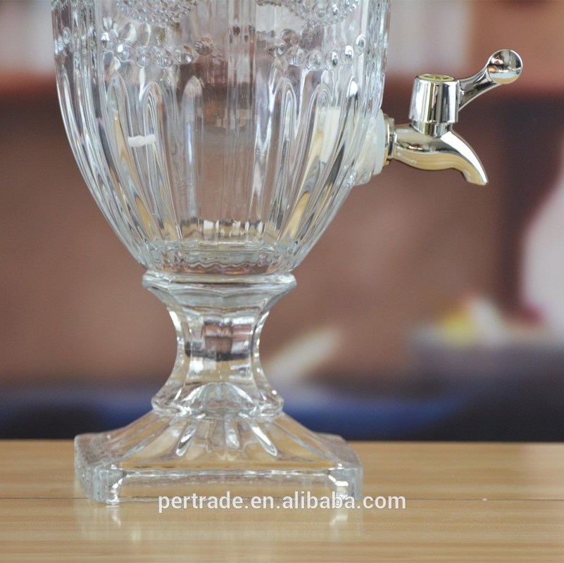 chất lượng Deep Cutted Engraved 5l Glass Jar With Lid . Glass Food Storage Jars nhà máy sản xuất