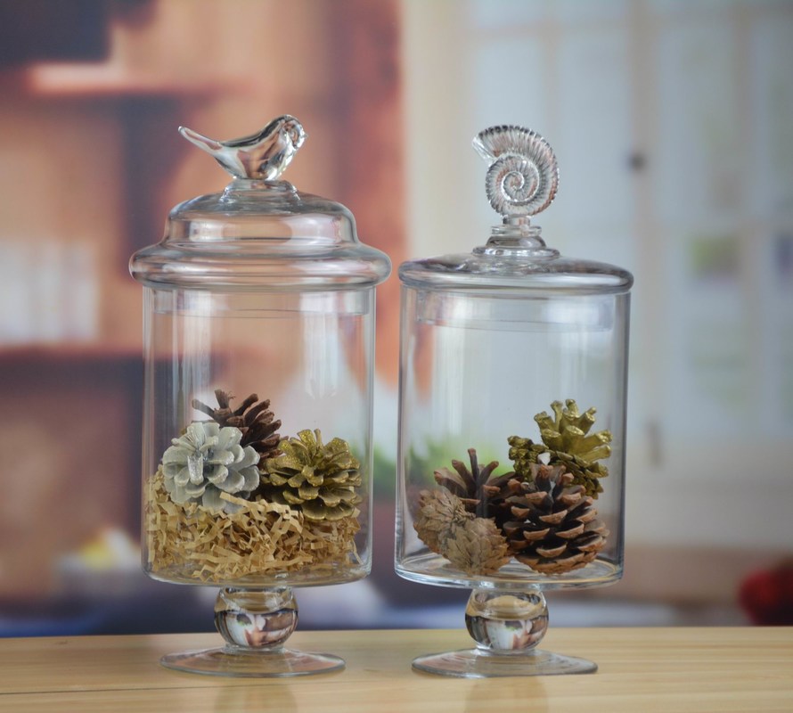 chất lượng Bird Handle Glass Canister With Lid nhà máy sản xuất
