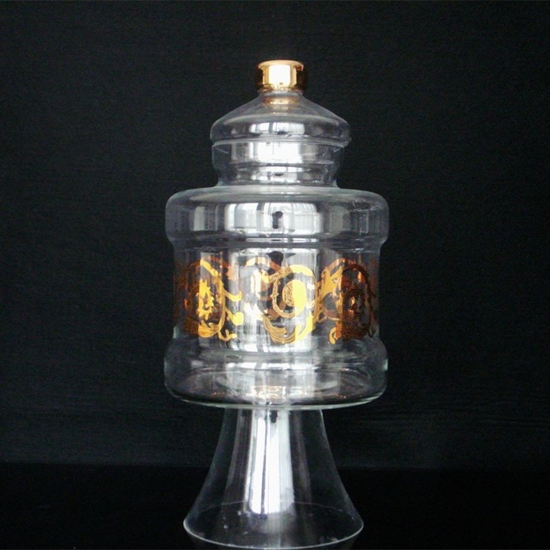 chất lượng Large Footed Glass Storage Jars With Gold Decoration Decal nhà máy sản xuất