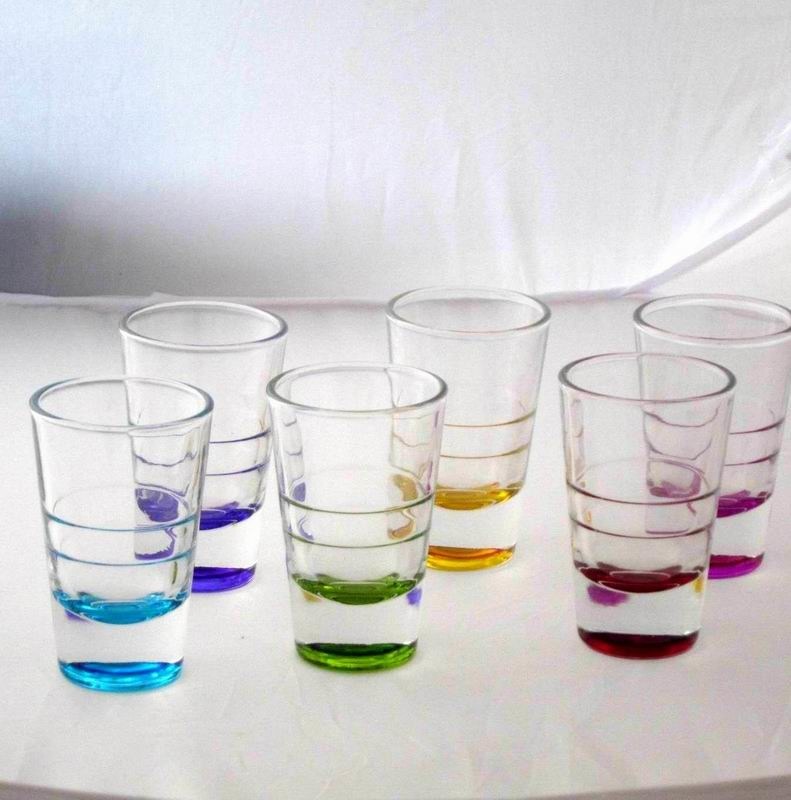 chất lượng Handpainted Rainbowl Bottom Crystal Shot Glasses For Pub nhà máy sản xuất